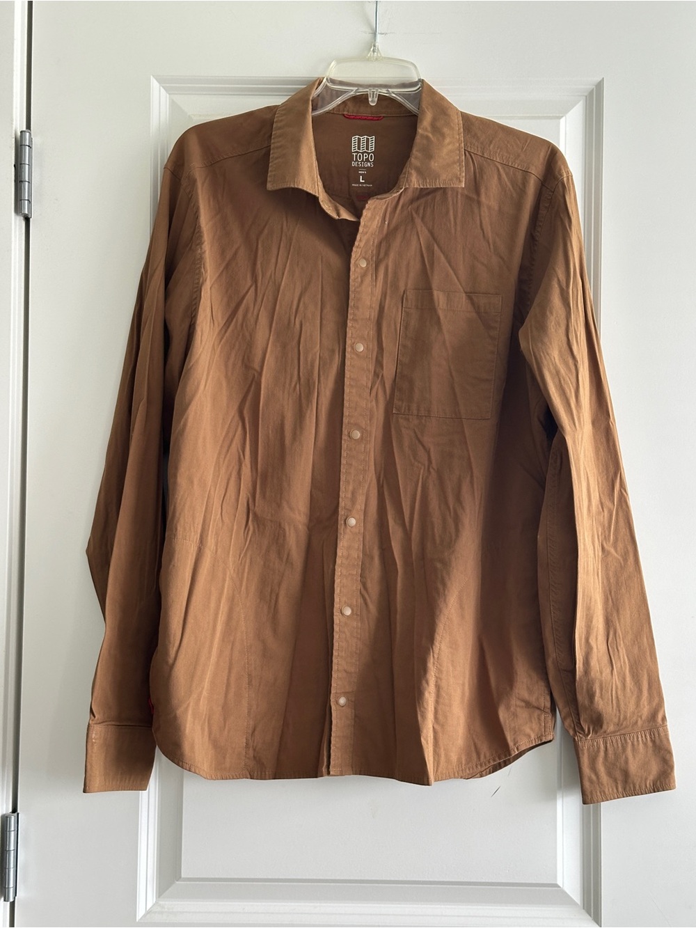 Topo Designs Men's Casual Button-Down Shirt in Brown